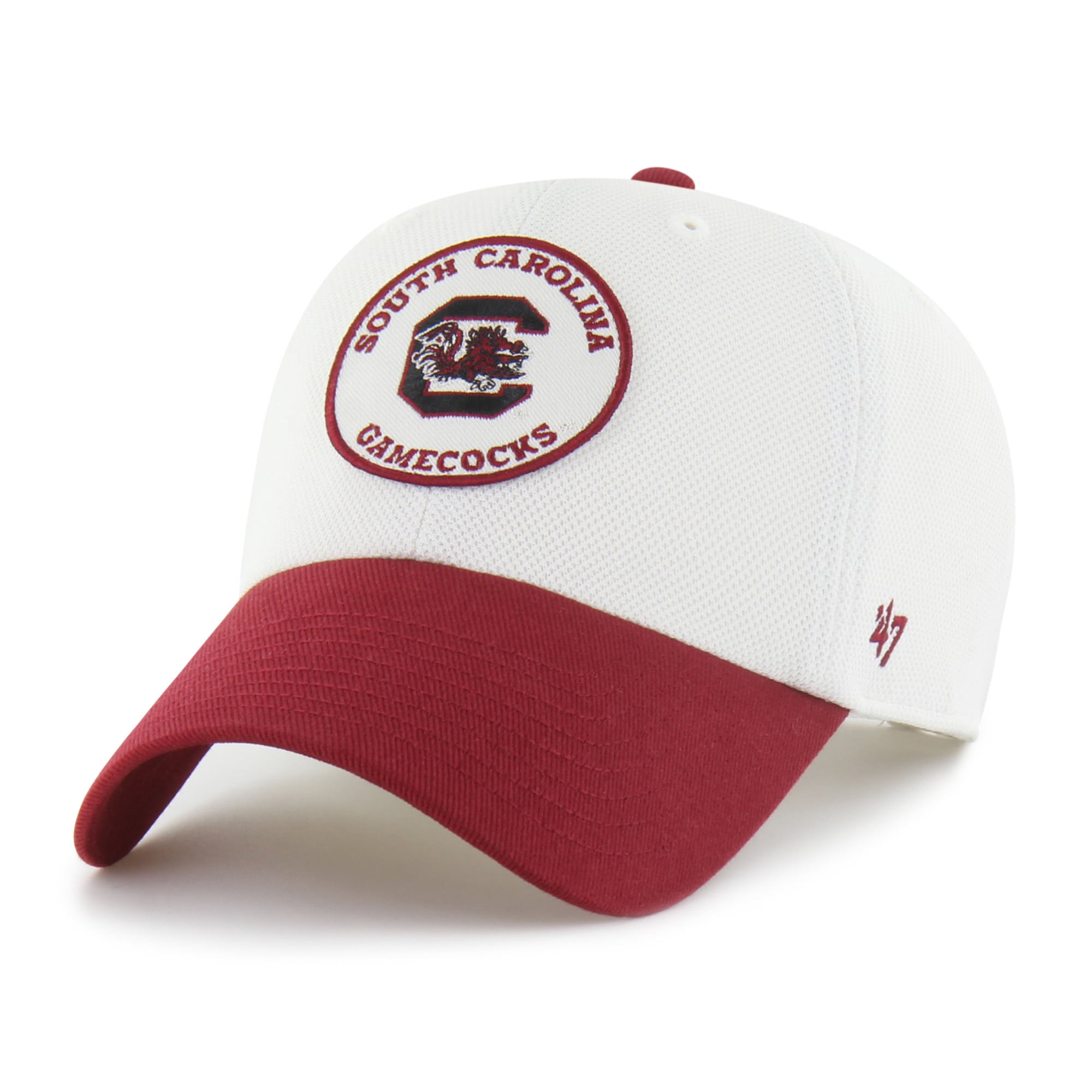 Unisex '47 White/Garnet South Carolina Gamecocks Pique Patch Clean Up Adjustable Hat