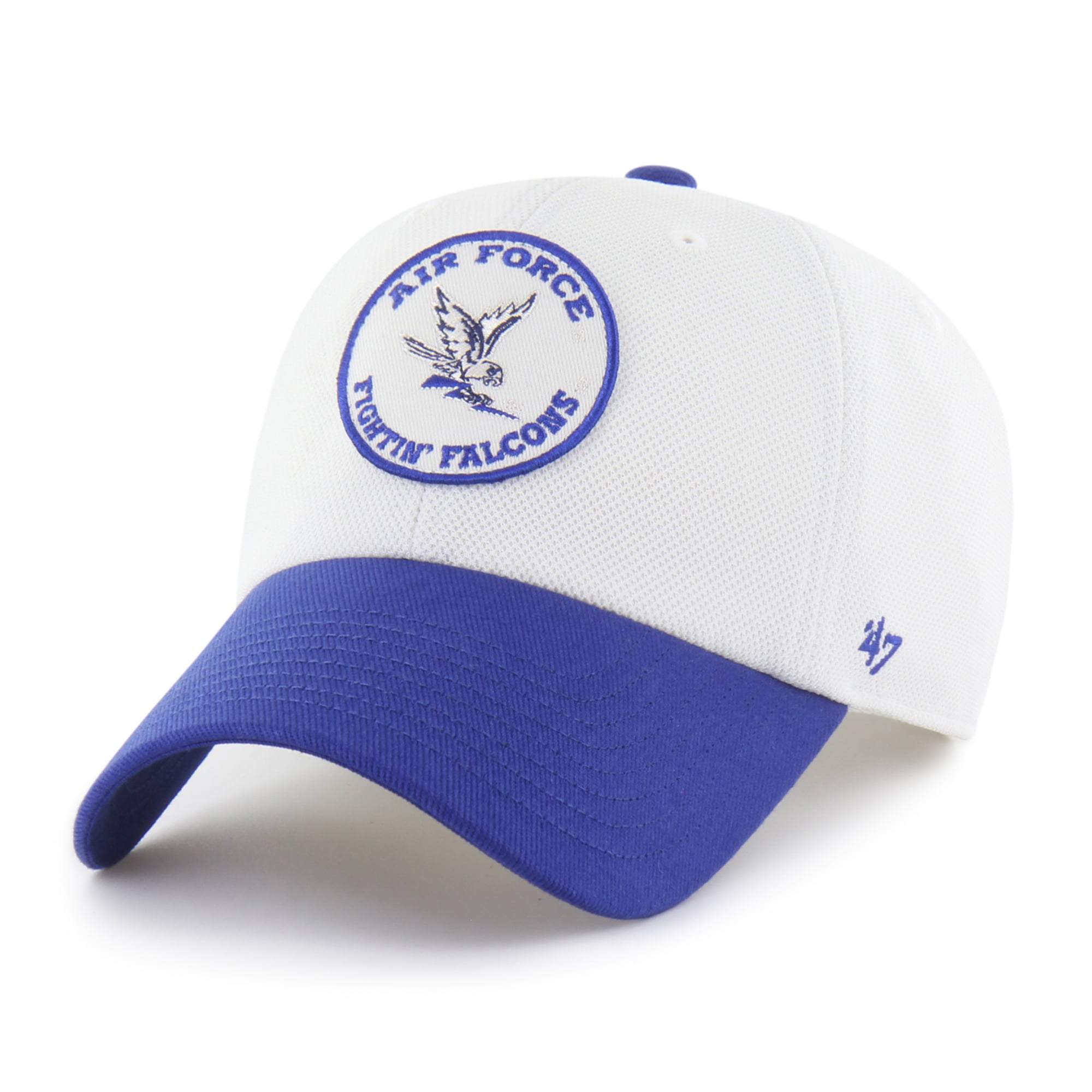 Unisex '47 White/Royal Air Force Falcons Pique Patch Clean Up Adjustable Hat
