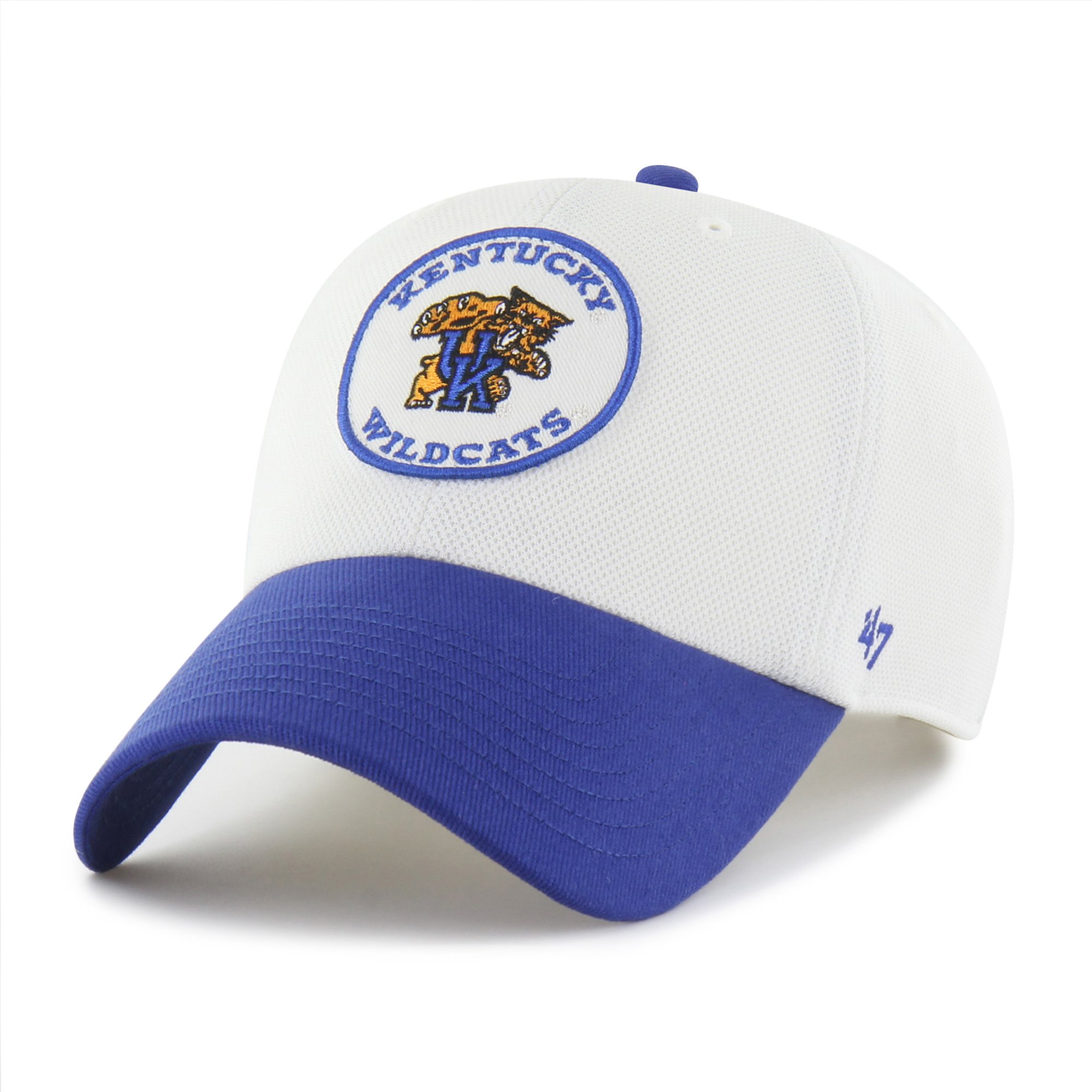 Unisex '47 White/Royal Kentucky Wildcats Pique Patch Clean Up Adjustable Hat