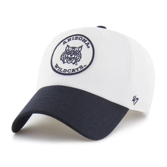 Unisex '47 White/Navy Arizona Wildcats Pique Patch Clean Up Adjustable Hat
