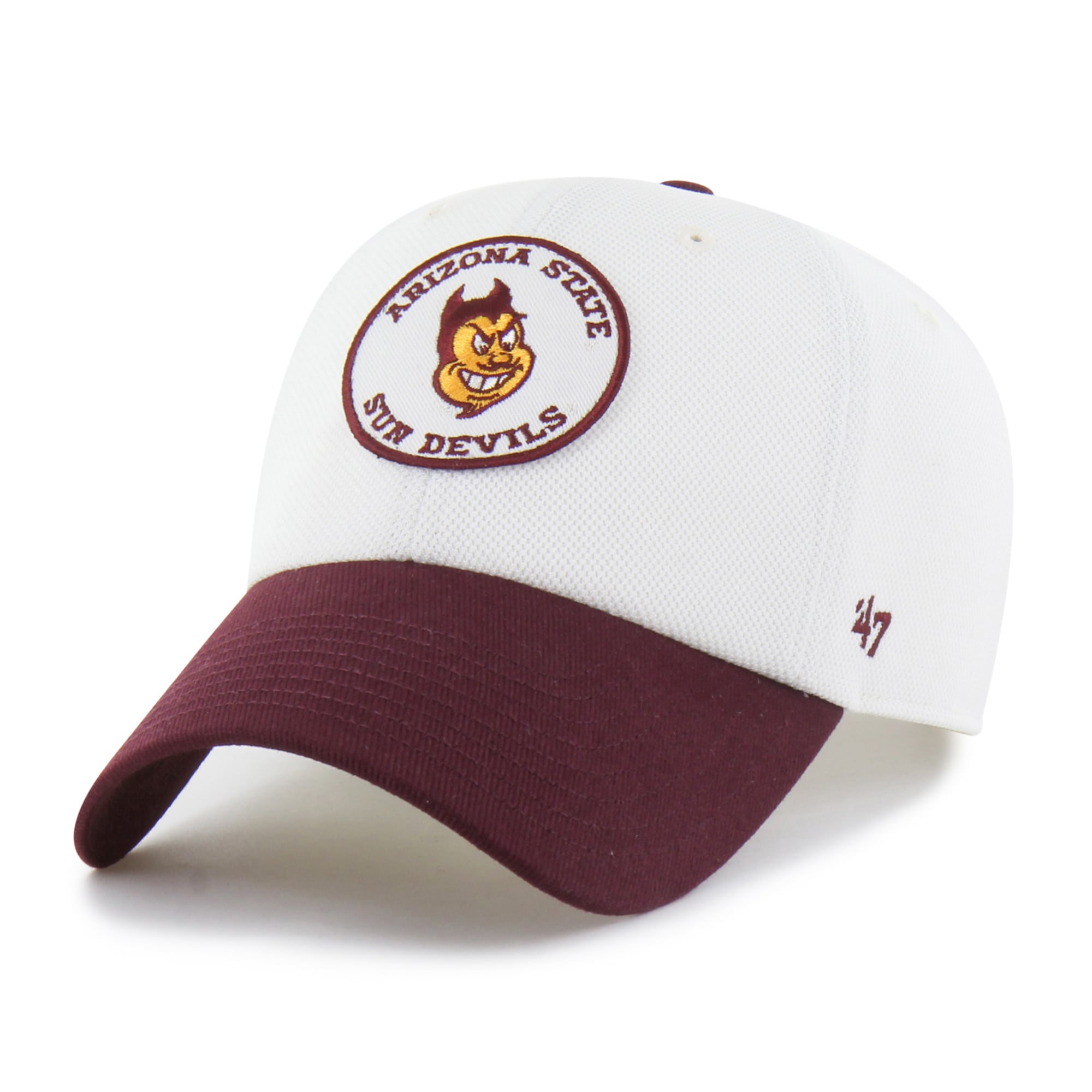 Unisex '47 White/Maroon Arizona State Sun Devils Pique Patch Clean Up Adjustable Hat