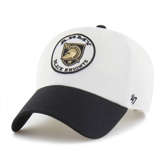Unisex '47 White/Black Army Black Knights Pique Patch Clean Up Adjustable Hat
