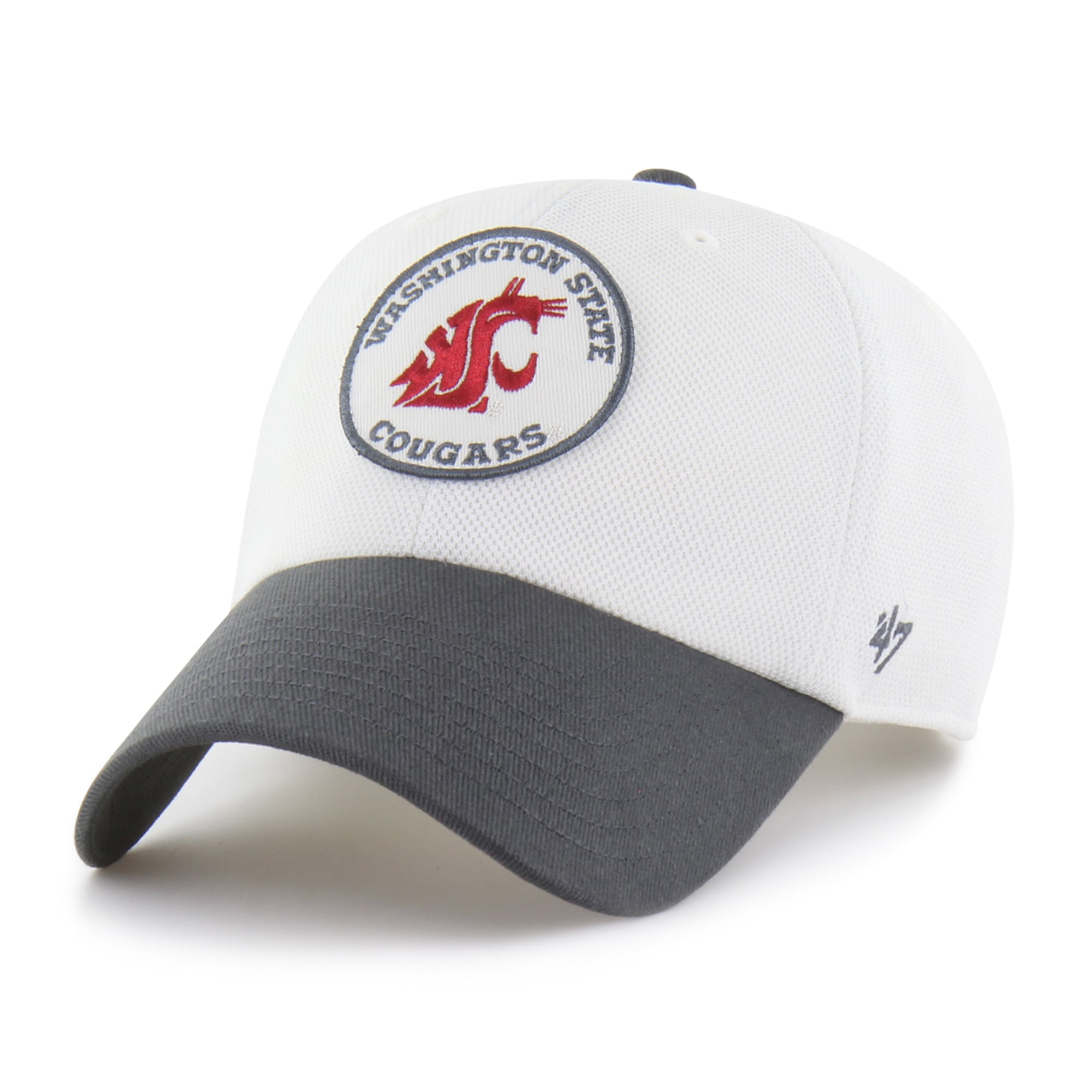 Unisex '47 White/Gray Washington State Cougars Pique Patch Clean Up Adjustable Hat