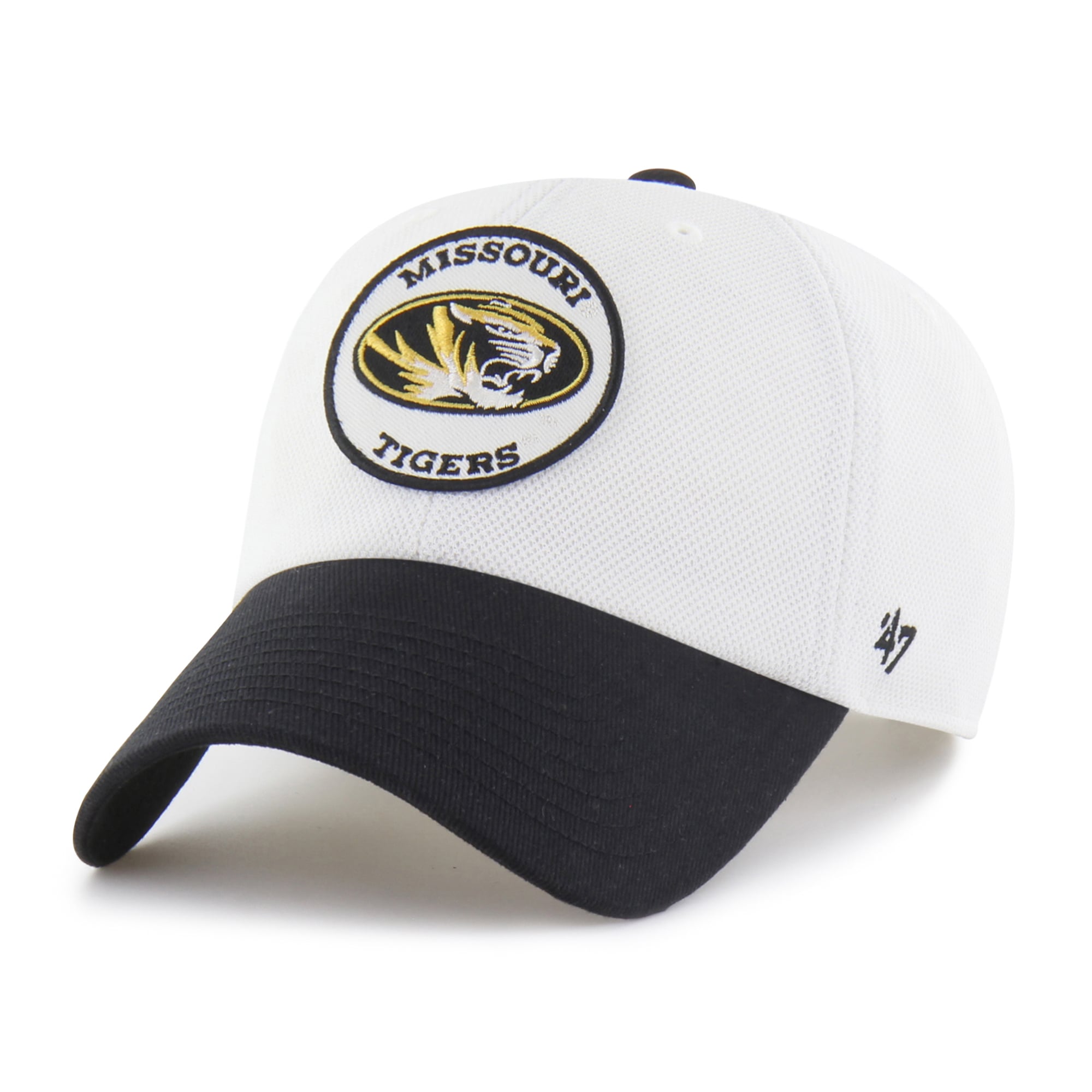 Unisex '47 White/Black Missouri Tigers Pique Patch Clean Up Adjustable Hat