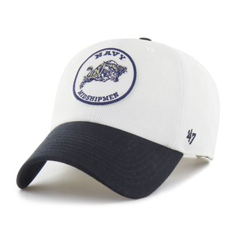 Unisex '47 White/Navy Navy Midshipmen Pique Patch Clean Up Adjustable Hat