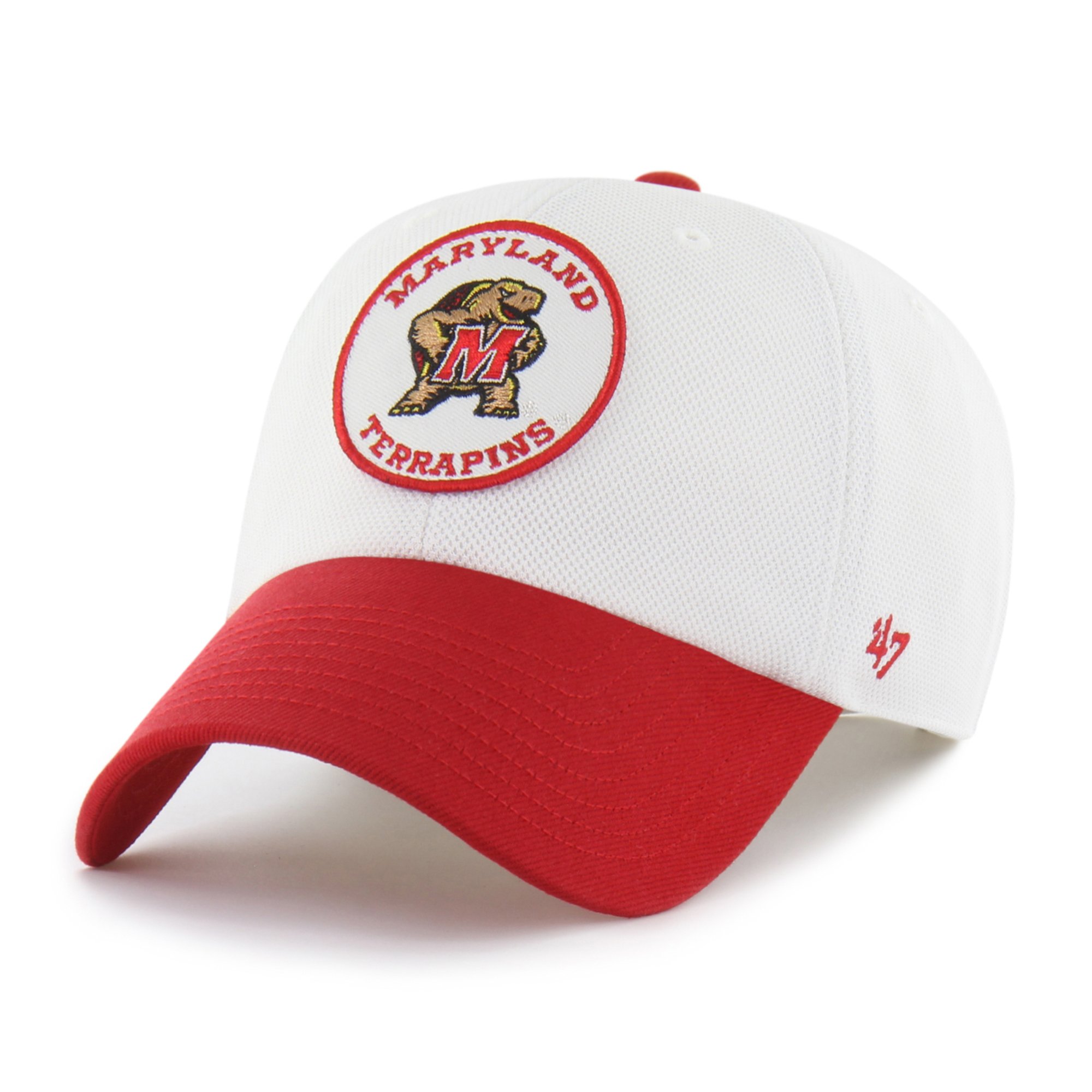 Unisex '47 White/Red Maryland Terrapins Pique Patch Clean Up Adjustable Hat