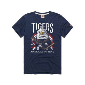 Men's Homage  Navy Detroit Tigers America's Pastime Tri-Blend T-Shirt