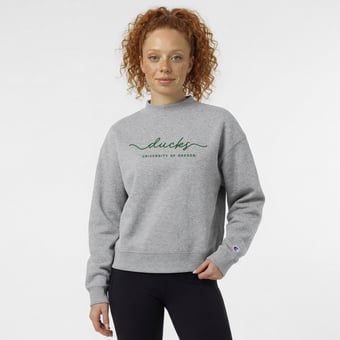 Women's Champion  Gray Oregon Ducks Triumph Mock Neck Sweatshirt