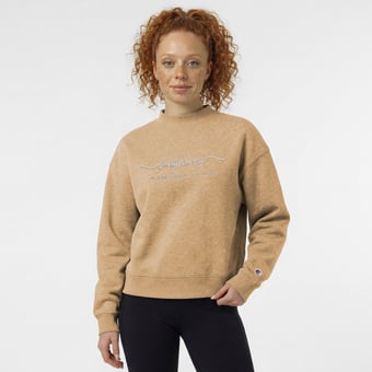 Women's Champion  Tan Texas Longhorns Triumph Mock Neck Sweatshirt