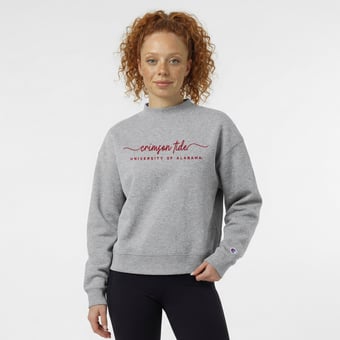 Women's Champion  Gray Alabama Crimson Tide Triumph Mock Neck Sweatshirt