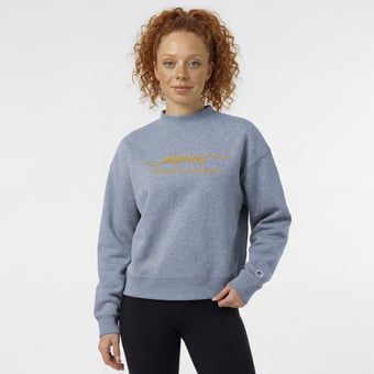 Women's Champion  Light Blue Michigan Wolverines Triumph Mock Neck Sweatshirt
