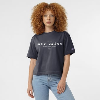 Women's Champion Navy Ole Miss Rebels Home Wordmark T-Shirt