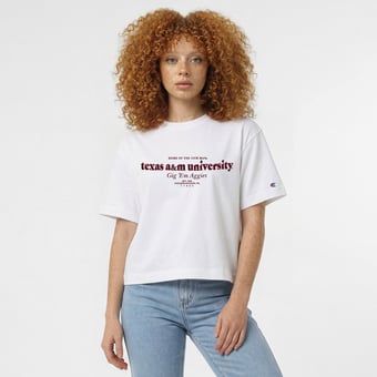 Women's Champion White Texas A&M Aggies Home Wordmark T-Shirt