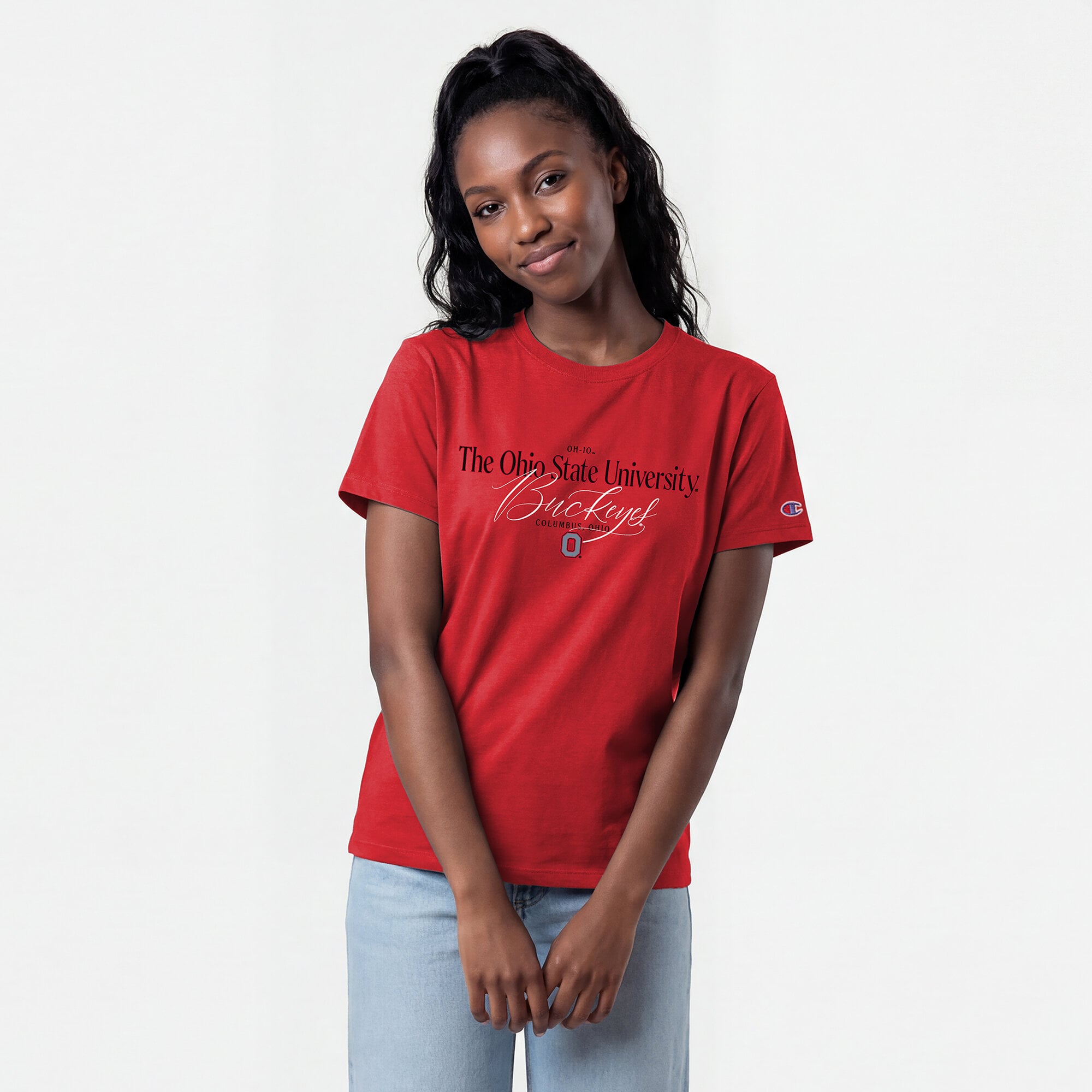 Women's Champion  Scarlet Ohio State Buckeyes Lifestyle T-Shirt