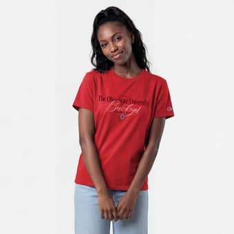 Women's Champion  Scarlet Ohio State Buckeyes Lifestyle T-Shirt