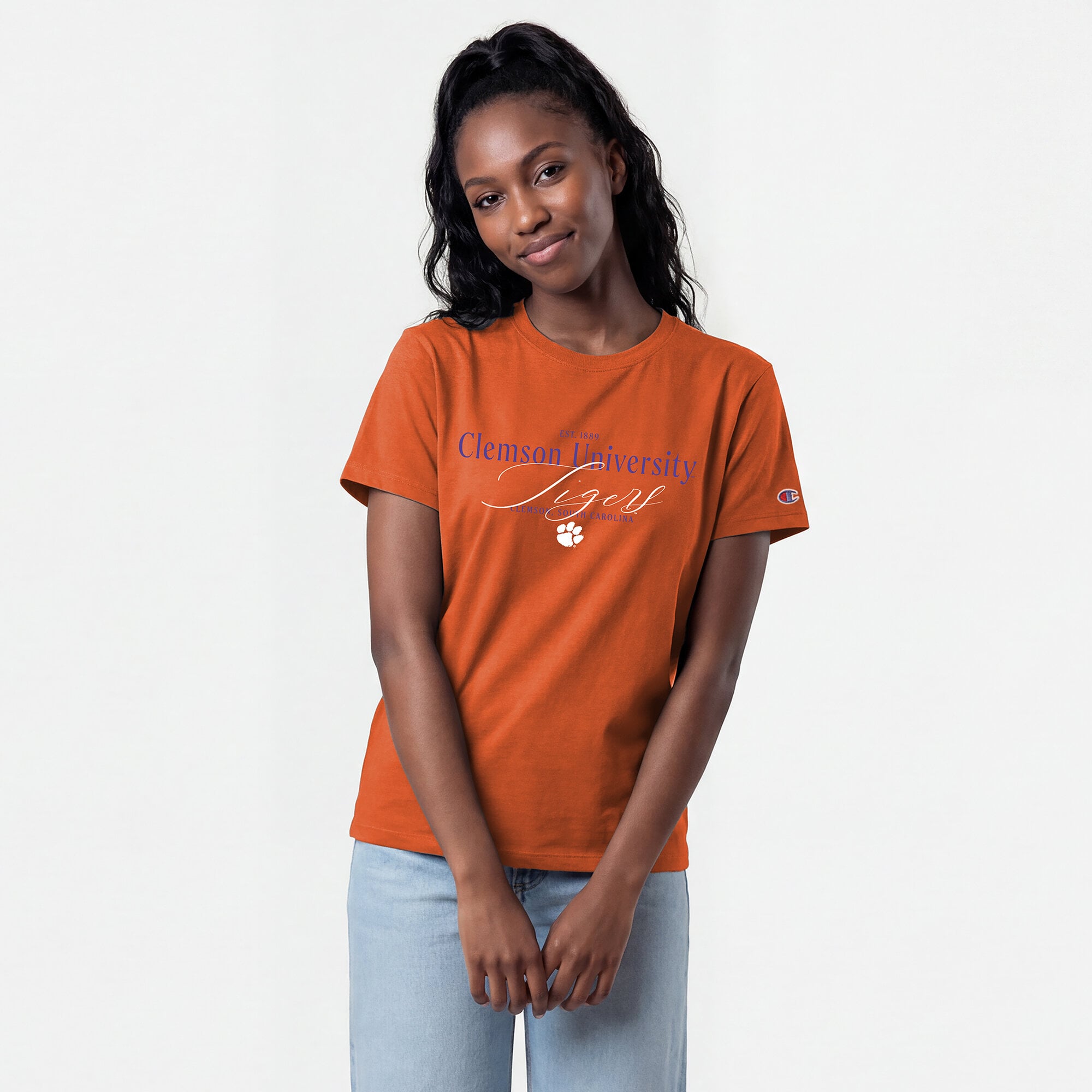 Women's Champion  Orange Clemson Tigers Lifestyle T-Shirt