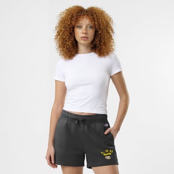 Women's Champion  Black LSU Tigers Powerblend Elastic Waist Shorts