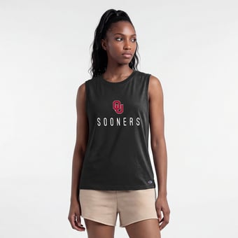 Women's Champion  Black Oklahoma Sooners Lifestyle Tank Top