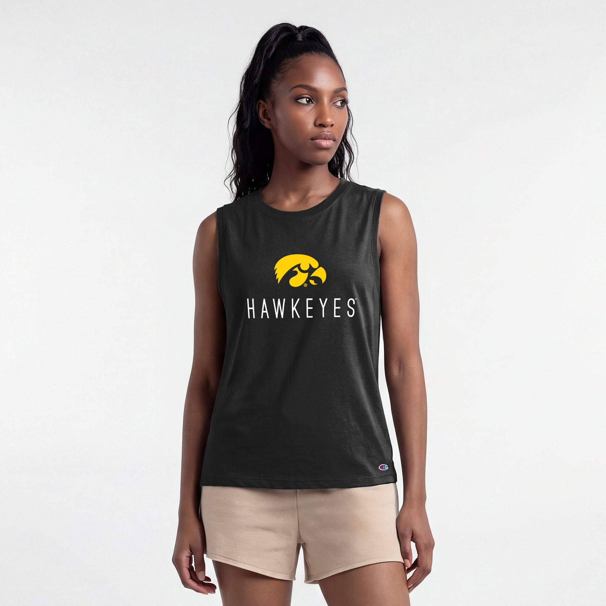 Women's Champion Black Iowa Hawkeyes Lifestyle Tank Top