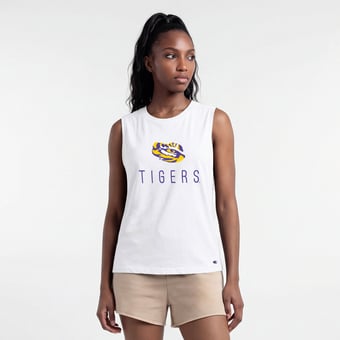 Women's Champion  White LSU Tigers Lifestyle Tank Top