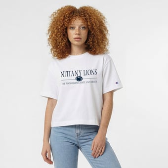 Women's Champion  White Penn State Nittany Lions Waist Length Wordmark T-Shirt