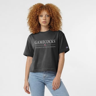 Women's Champion  Black South Carolina Gamecocks Waist Length Wordmark T-Shirt