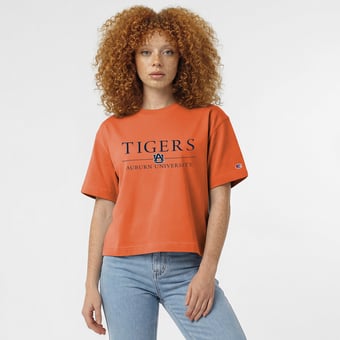 Women's Champion  Orange Auburn Tigers Waist Length Wordmark T-Shirt
