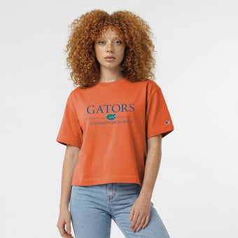 Women's Champion  Orange Florida Gators Waist Length Wordmark T-Shirt