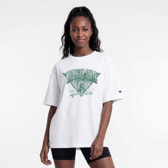 Women's Champion  White Michigan State Spartans Retro Oversized T-Shirt