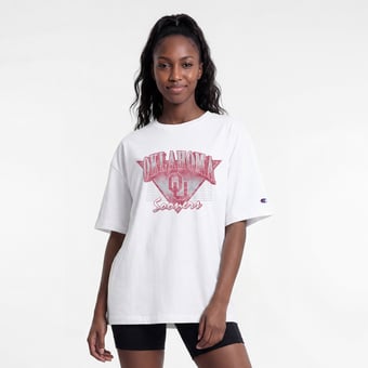 Women's Champion  White Oklahoma Sooners Retro Oversized T-Shirt