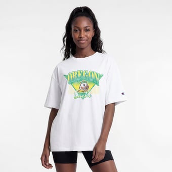 Women's Champion  White Oregon Ducks Retro Oversized T-Shirt