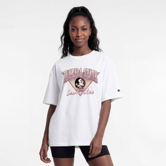 Women's Champion  White Florida State Seminoles Retro Oversized T-Shirt