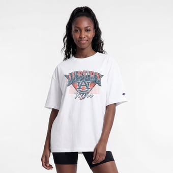 Women's Champion  White Auburn Tigers Retro Oversized T-Shirt