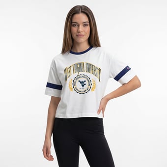 Women's Champion  White West Virginia Mountaineers Retro Oversized T-Shirt
