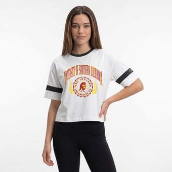 Women's Champion  White USC Trojans Retro Oversized T-Shirt