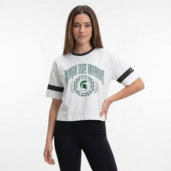 Women's Champion  White Michigan State Spartans Retro Oversized T-Shirt