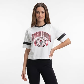 Women's Champion  White Georgia Bulldogs Retro Oversized T-Shirt