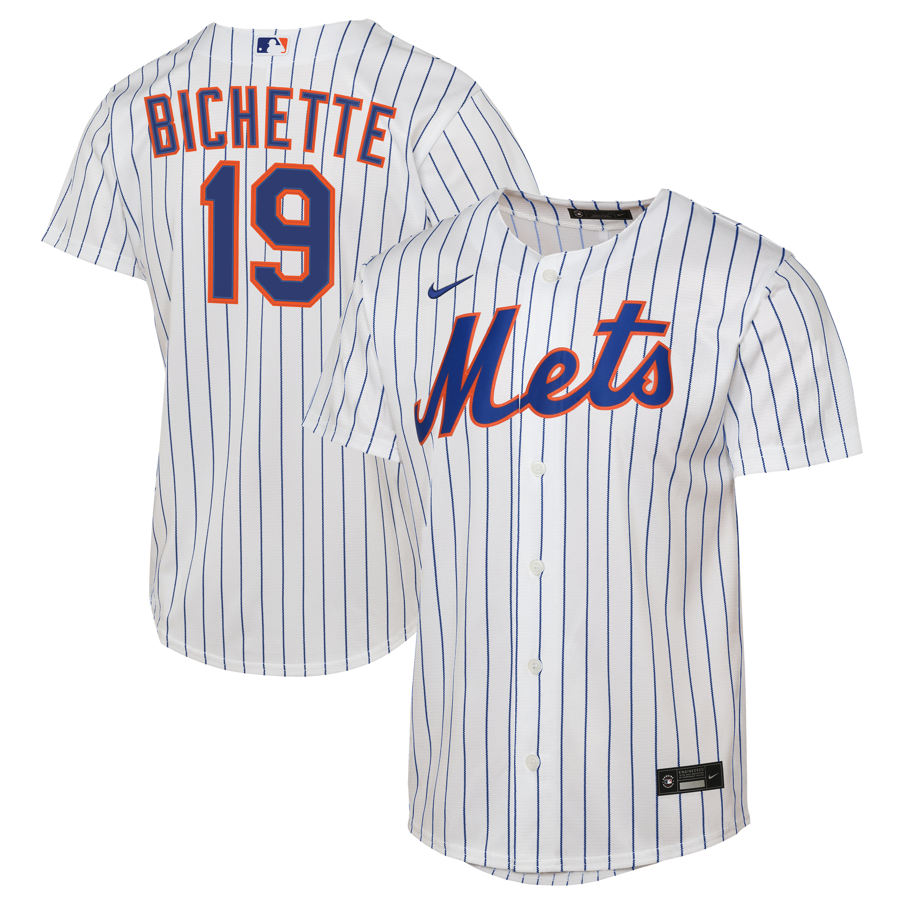 Youth Nike Bo Bichette White New York Mets Home Baseline Jersey