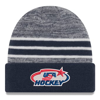 Men's New Era Navy/Heather Navy US Hockey Cuffed Knit Hat