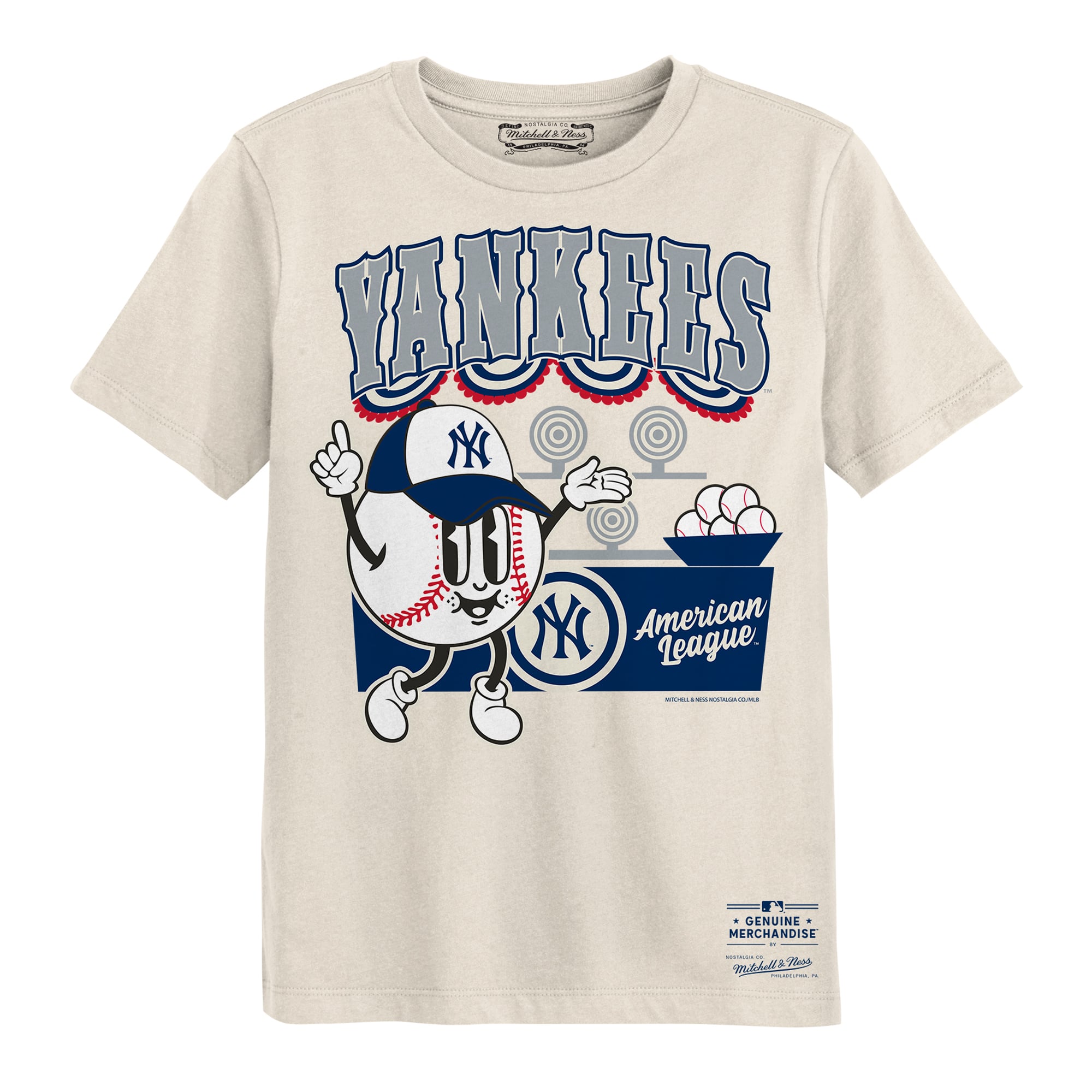 Preschool Mitchell & Ness Cream New York Yankees Step Back Up T-Shirt
