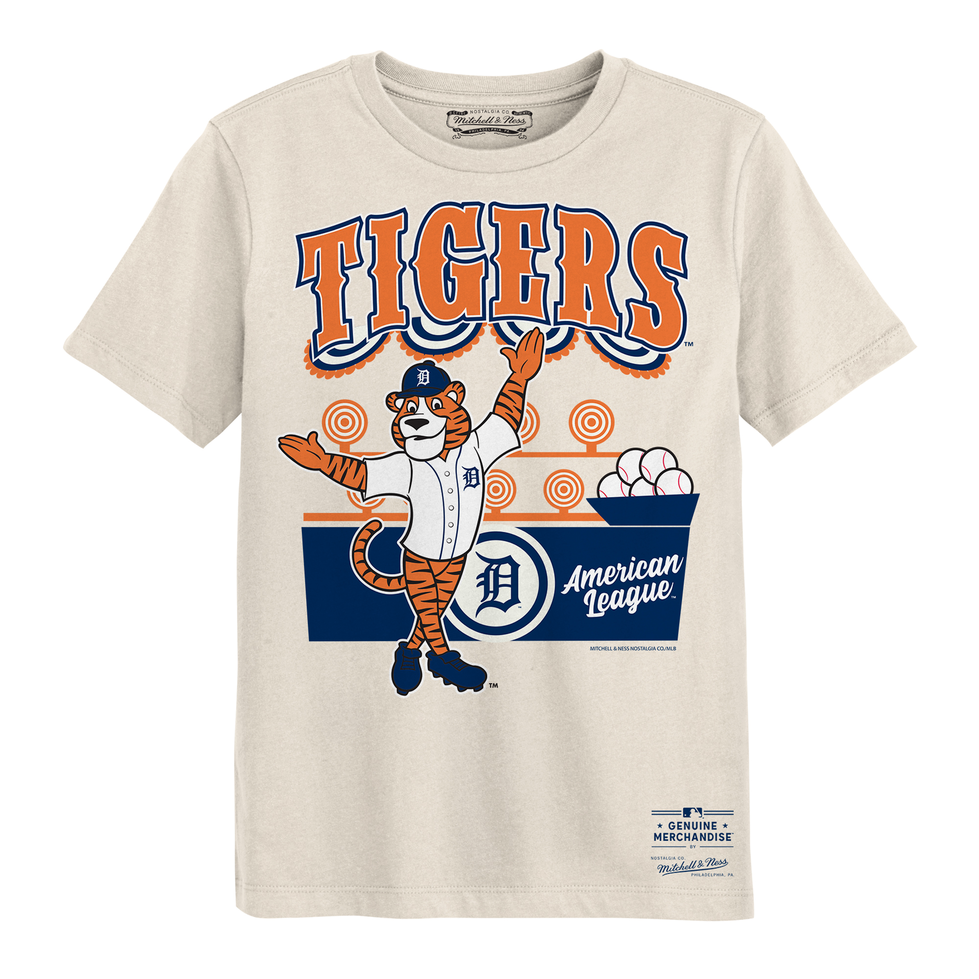 Preschool Mitchell & Ness  Cream Detroit Tigers Step Back Up T-Shirt