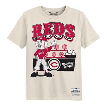 Preschool Mitchell & Ness  Cream Cincinnati Reds Step Back Up T-Shirt