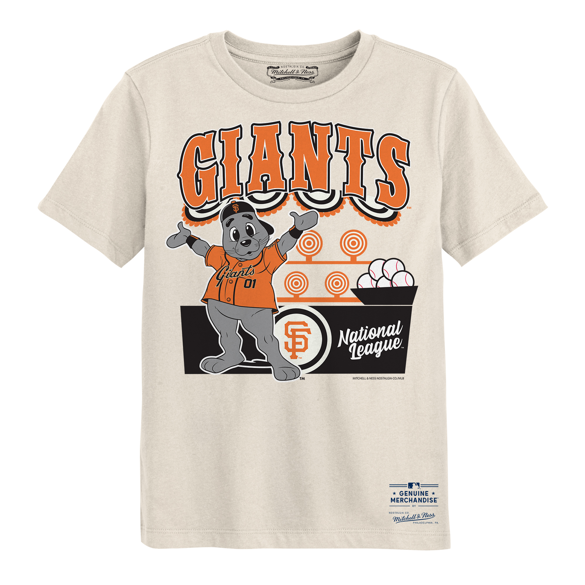 Preschool Mitchell & Ness  Cream San Francisco Giants Step Back Up T-Shirt