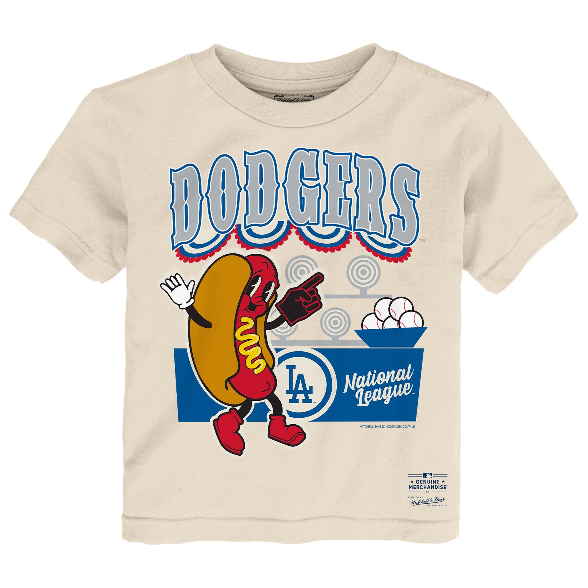 Toddler Mitchell & Ness  Cream Los Angeles Dodgers Step Back Up T-Shirt