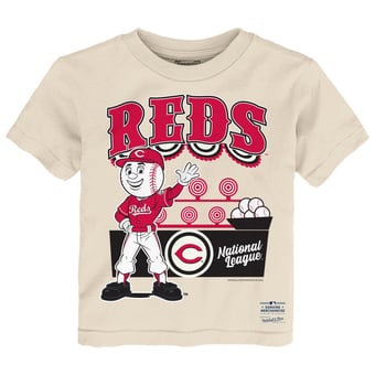 Toddler Mitchell & Ness  Cream Cincinnati Reds Step Back Up T-Shirt