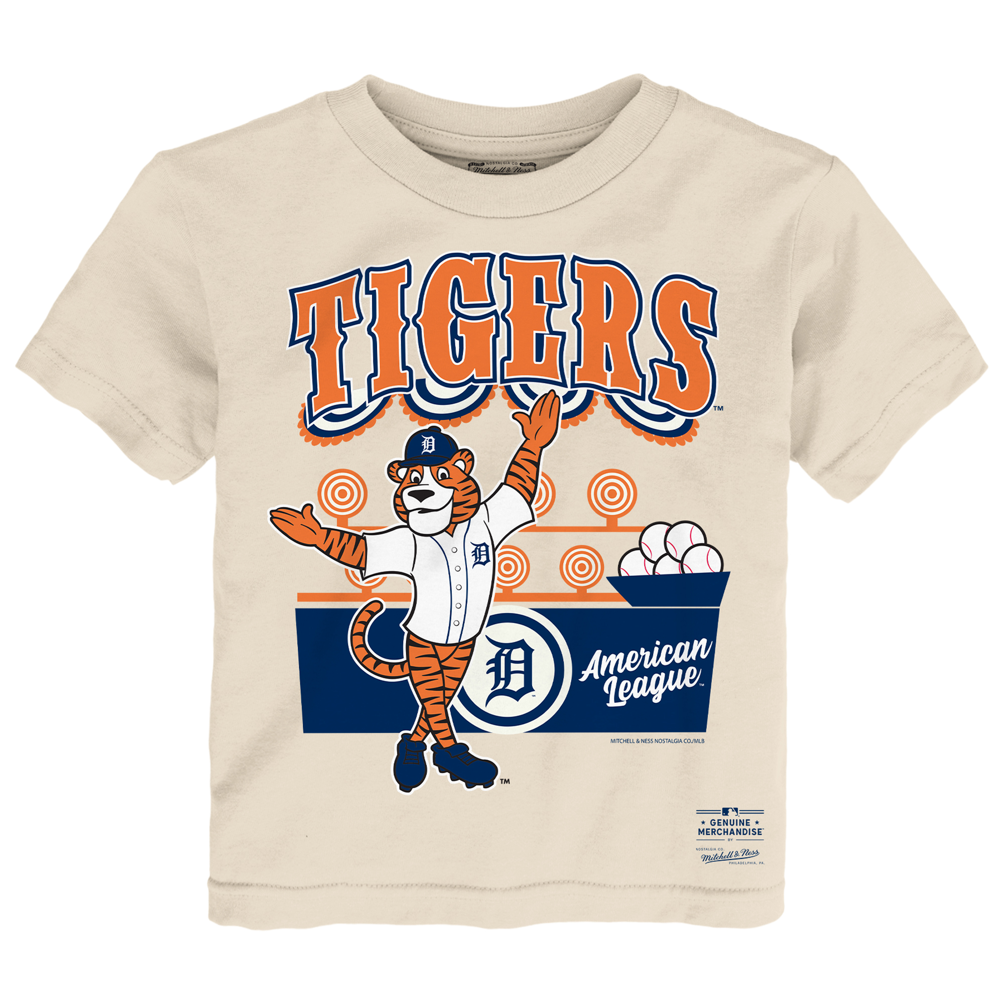 Toddler Mitchell & Ness  Cream Detroit Tigers Step Back Up T-Shirt