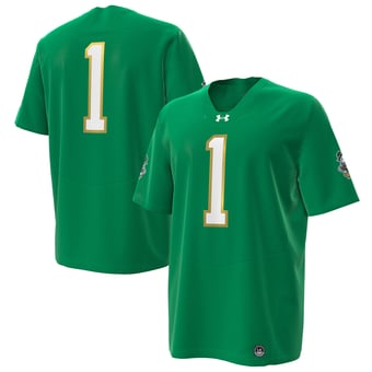 Men's Under Armour #1 Kelly Green Notre Dame Fighting Irish Irish Wear Green Football Replica Jersey