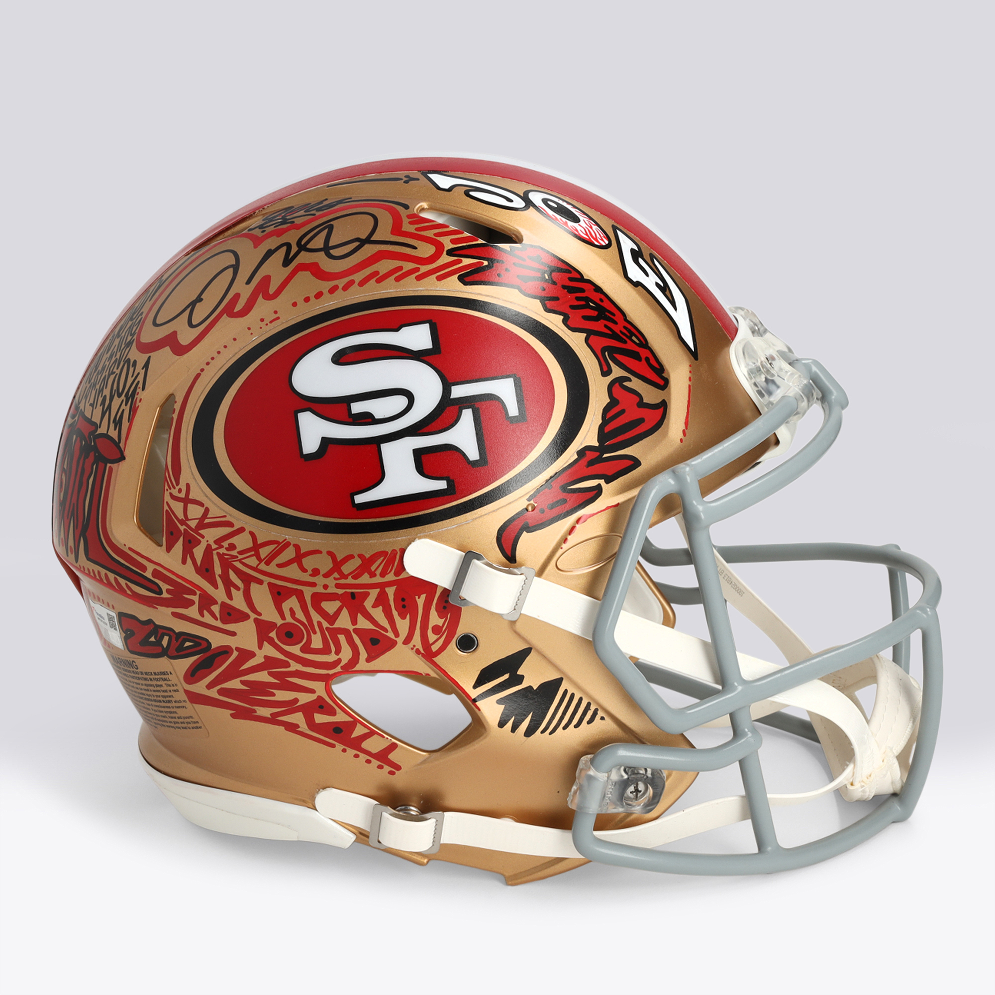 Joe Montana San Francisco 49ers Autographed Riddell Speed Authentic Helmet - Art by JK5 - Limited Edition #1/1 - UW25