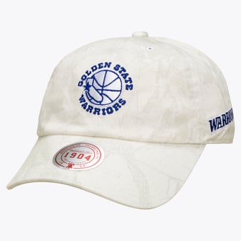 Men's Mitchell & Ness White Golden State Warriors Ghosted Strapback Hat