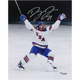 Dylan Larkin Team USA Autographed 8" x 10" 2026 Winter Olympics Gold Medal Winner Photograph